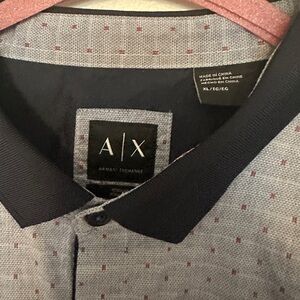 Armani Exchange Men's Navy and Red Shirt